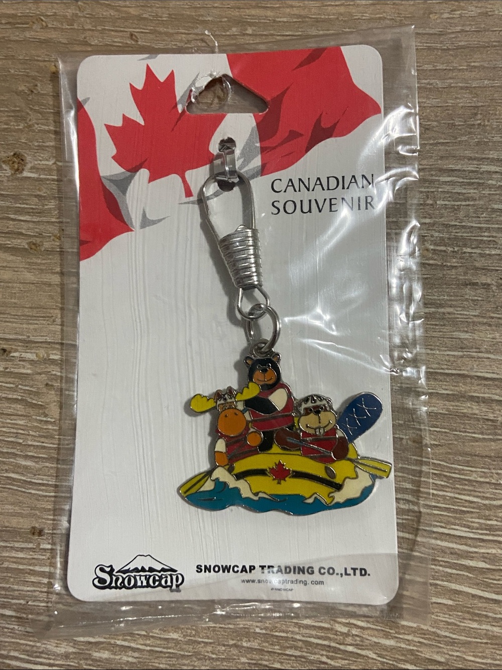 Canadian Souvenir Keychain - Colorful Rafting Moose & Friends